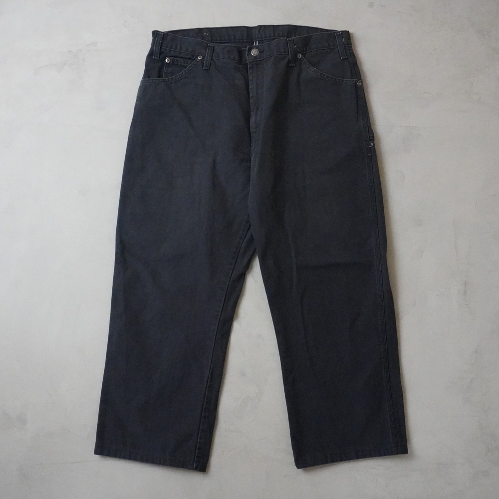 Vintage Dickies Carpenter Pants 38x27 Mens Black Duck Canvas Loose Fit Workwear
